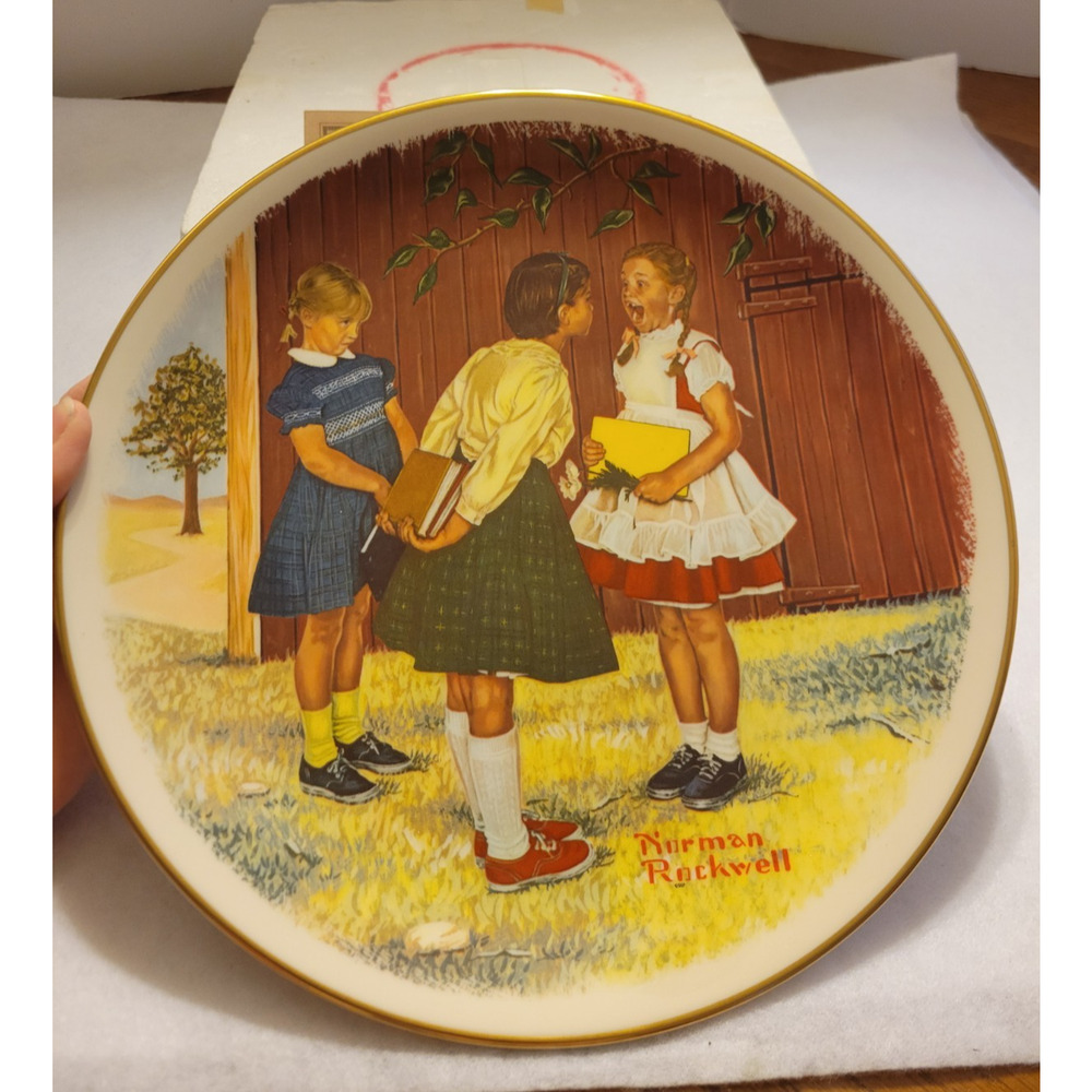 Vintage 1978 Missing Tooth Gorham‎ Norman Rockwell Collectible Plate with COA